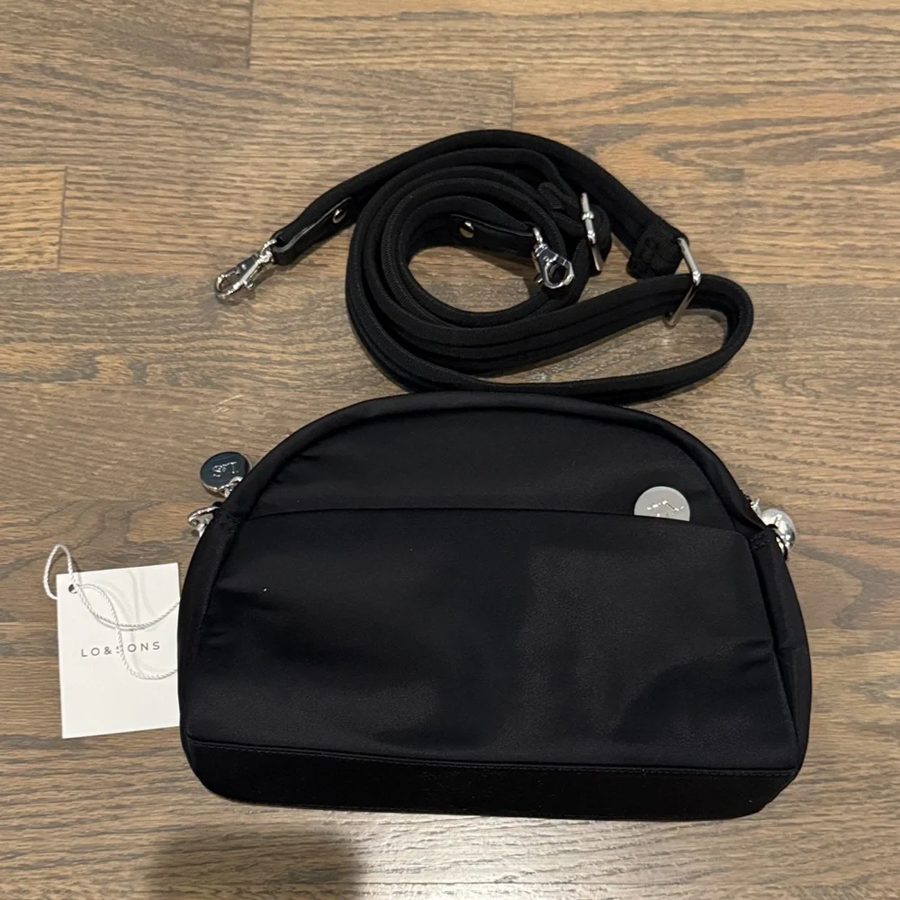 Lo and sons nouvelle crossbody bag NWT black silver - Picture 7 of 8